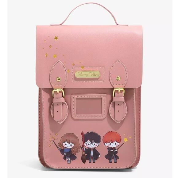 Warner Bros Wizarding World Harry Potter Chibi Trio Character Backpack Pink NWT - Picture 1 of 16